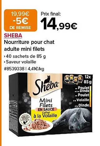 Nourriture pour chat adulte mini filets