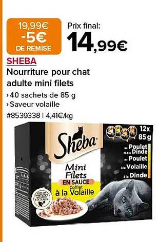 Nourriture pour chat adulte mini filets