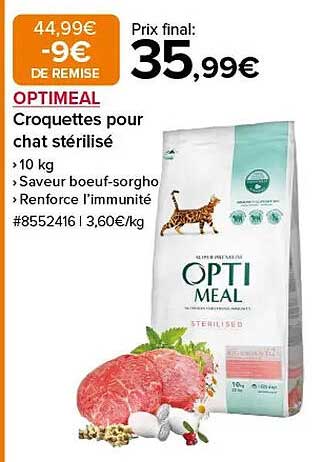 OPTIMEAL Croquettes pour chat stérilisé