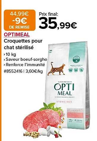 OPTIMEAL Croquettes pour chat stérilisé