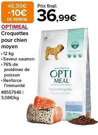 OPTIMEAL Croquettes pour chien moyen