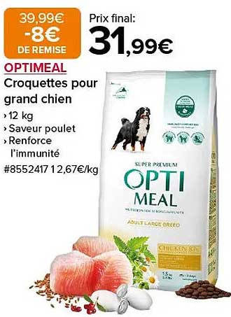 OPTIMEAL Croquettes pour grand chien