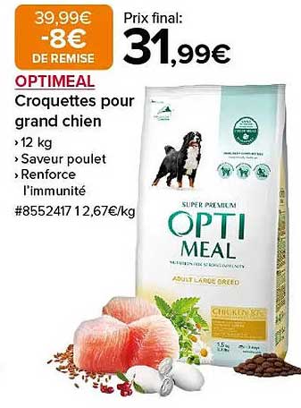 OPTIMEAL Croquettes pour grand chien