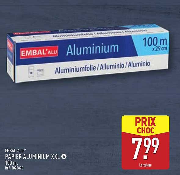 PAPIER ALUMINIUM XXL 100 m
