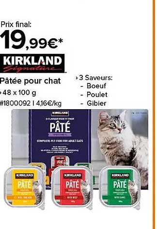 Pâtée pour chat Kirkland Signature - 48 x 100 g