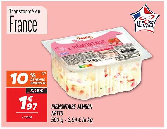 Piémontaise Jambon Netto