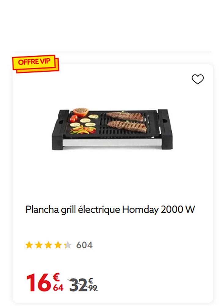 Planches grill électrique Homday 2000 W