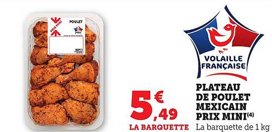 PLATEAU DE POULET MEXICAIN PRIX MINI