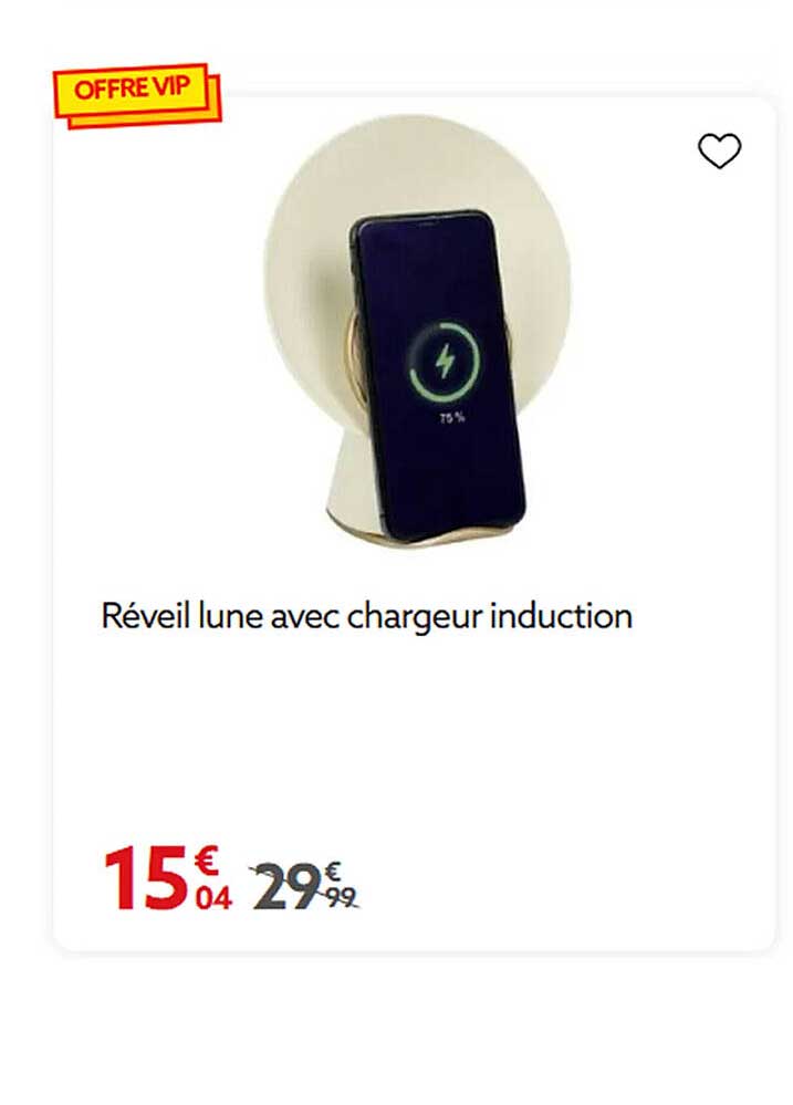 Réveil lune avec chargeur induction
