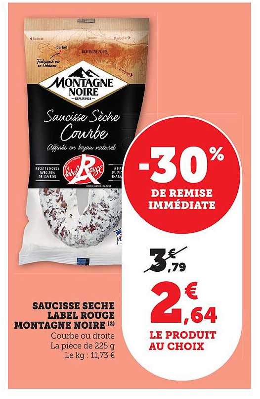 Saucisse Seche Label Rouge Montagne Noire