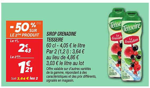 SIROP GRENADINE TEISSEIRE