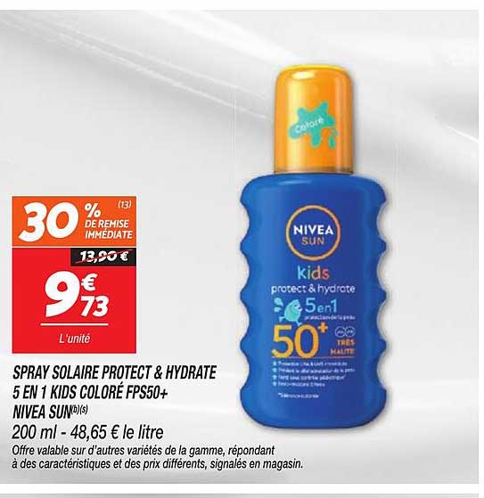 SPRAY SOLAIRE PROTECT & HYDRATE 5 EN 1 KIDS COLORE FPS50+ NIVEA SUN