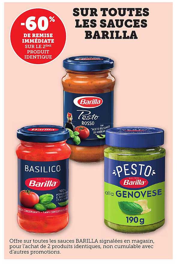 SUR TOUTES LES SAUCES BARILLA
