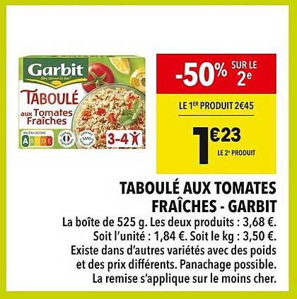 TABOULÉ AUX TOMATES FRAÎCHES - GARBIT