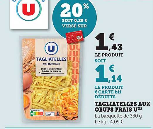 TAGIATELLES AUX OEUFS FRAIS U