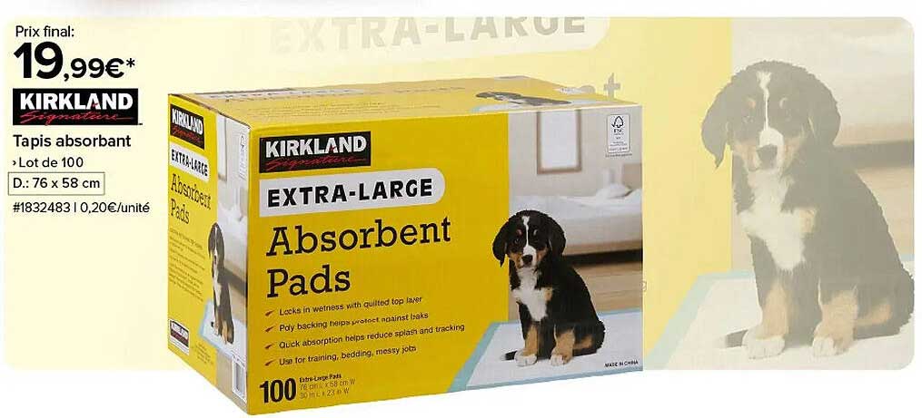 Tapis absorbant EXTRA-LARGE Kirkland