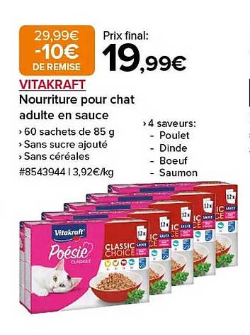 VITAKRAFT Nourriture pour chat adulte en sauce