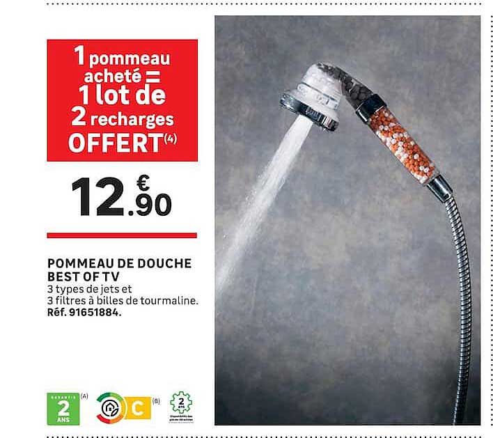 1 pommeau acheté = 1 lot de 2 recharges OFFERT(4)