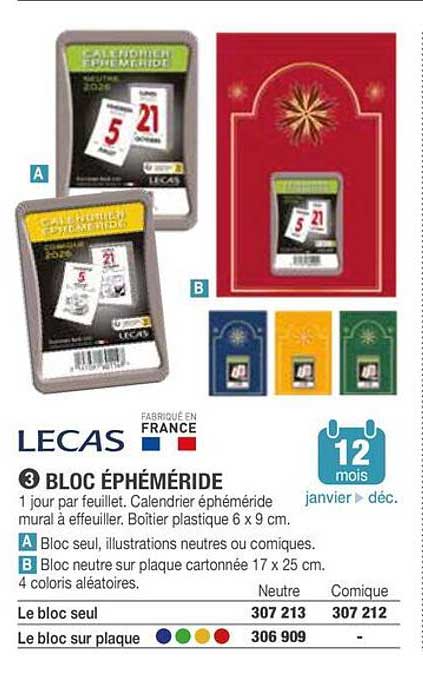 3 BLOC ÉPHÉMÉRIDE