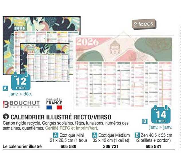 5 CALENDRIER ILLUSTRÉ RECTO/VERSO