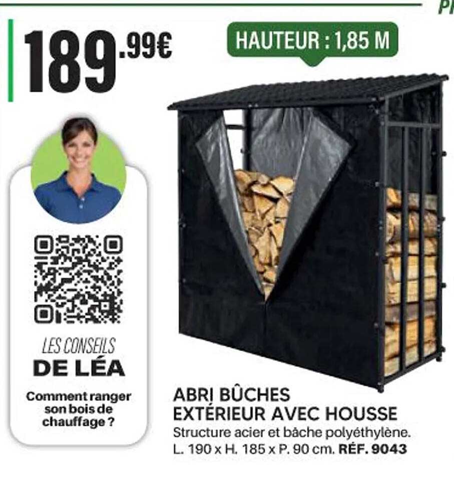 ABRI BÛCHES EXTERIEUR AVEC HOUSSE