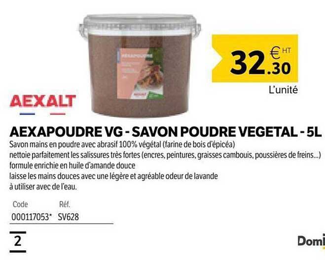 AEXAPOUDRE VG - SAVON POUDRE VEGETAL - 5L