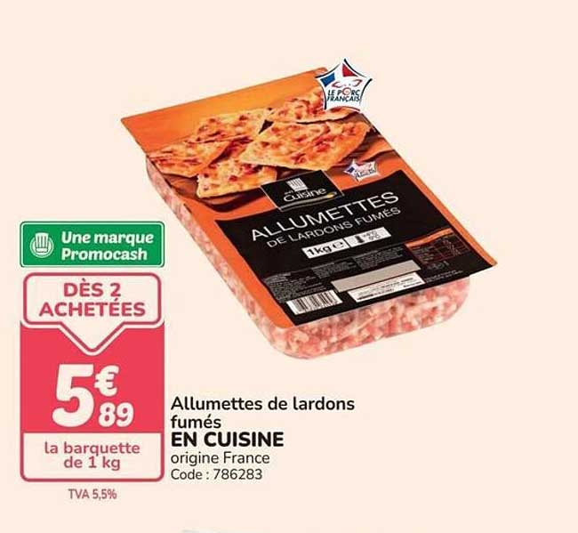 Allumettes de lardons fumés EN CUISINE origine France
