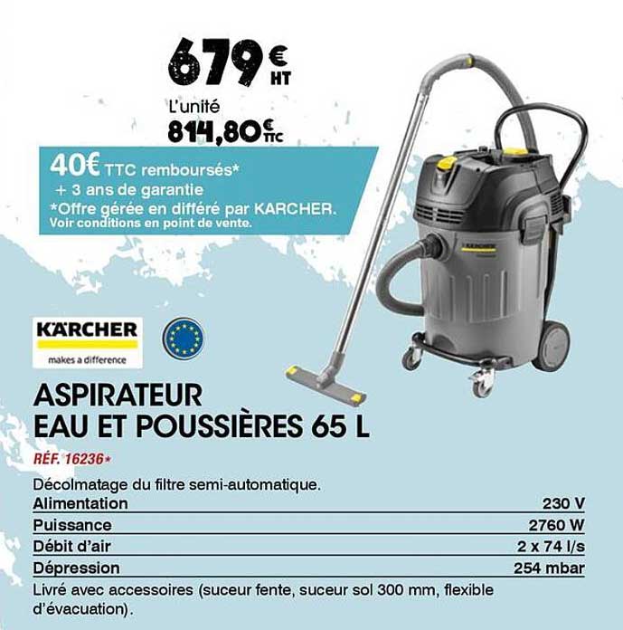 ASPIRATEUR EAU ET POUSSIÈRES 65 L