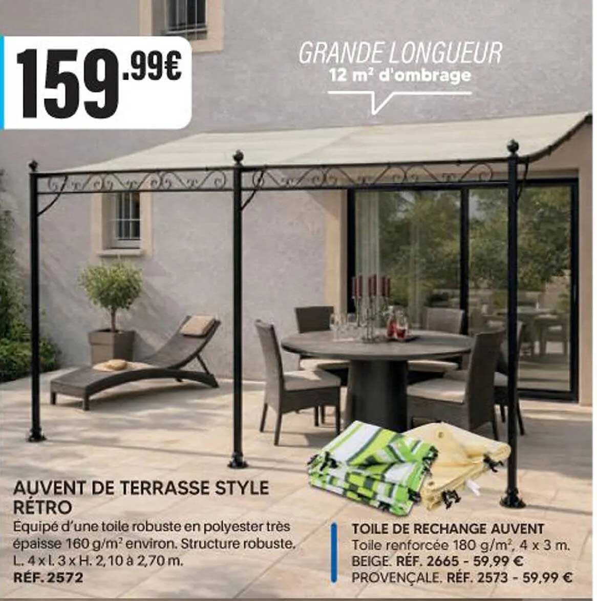 AUVENT DE TERRASSE STYLE RÉTRO