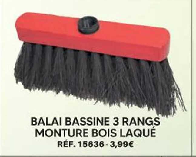 BALAI BASSINE 3 RANGS MONTURE BOIS LAQUÉ RÉF. 15636