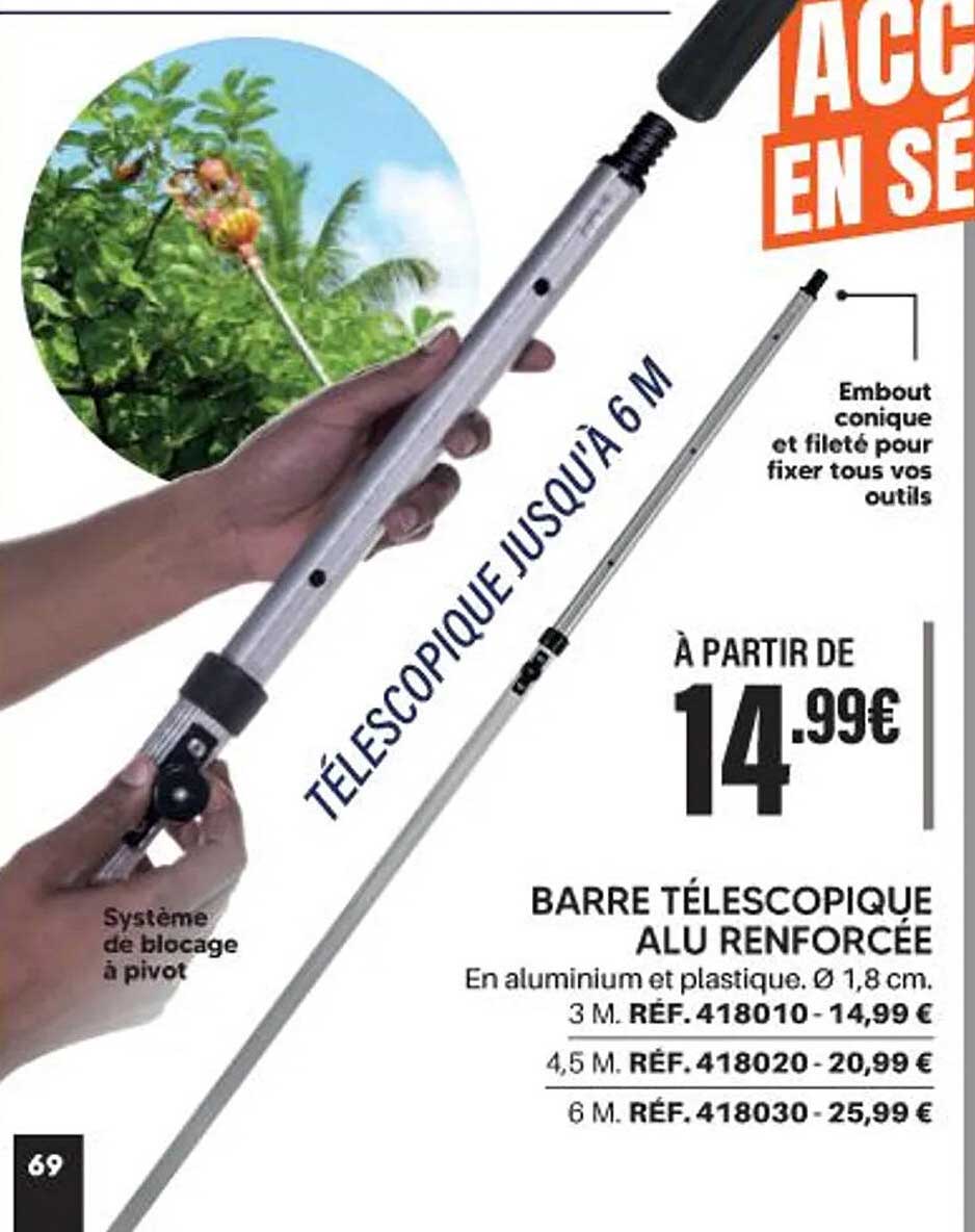 BARRE TÉLESCOPIQUE ALU RENFORCÉE