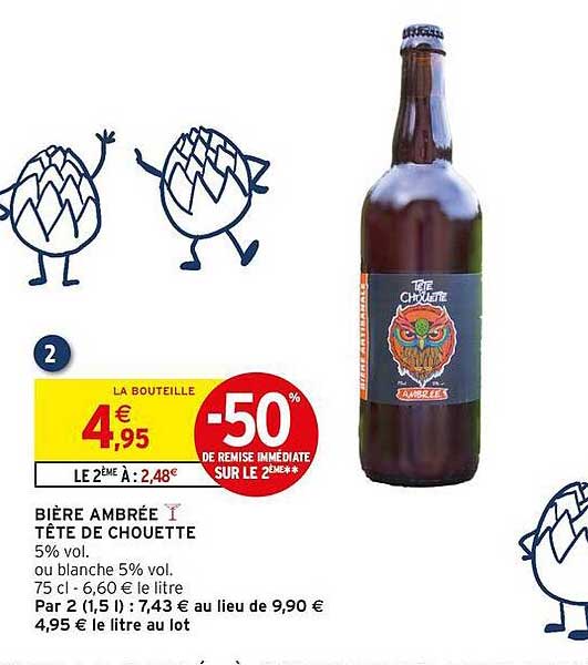 BIÈRE AMBRÉE TÊTE DE CHOUETTE