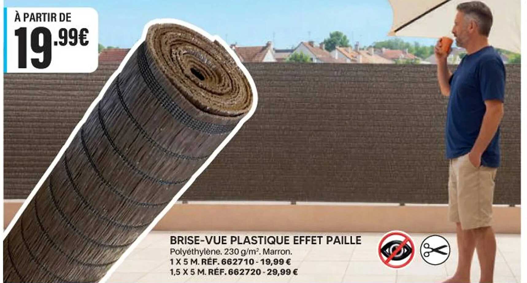 BRISE-VUE PLASTIQUE EFFET PAILLE