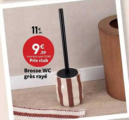 Brosse WC grès rayé