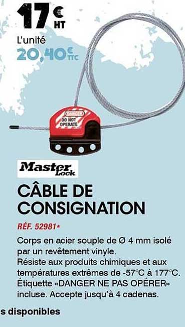 CÂBLE DE CONSIGNATION