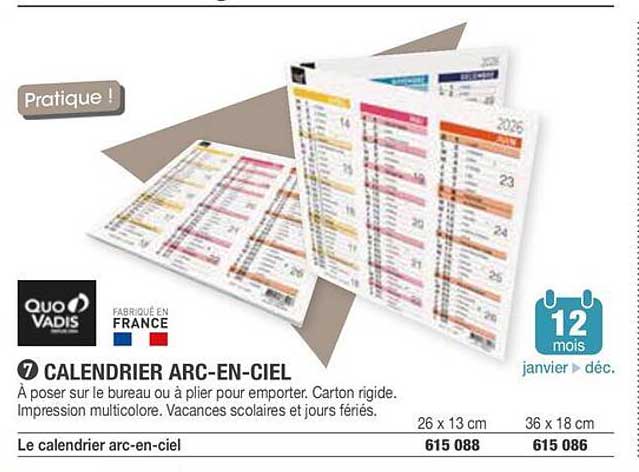 CALENDRIER ARC-EN-CIEL