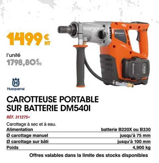 CAROTTEUSE PORTABLE SUR BATTERIE DM540I