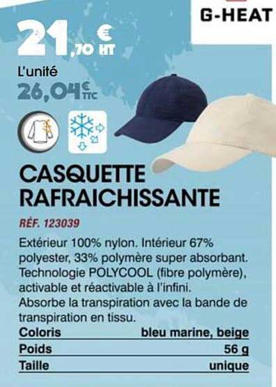 CASQUETTE RAFFRAICHISSANTE