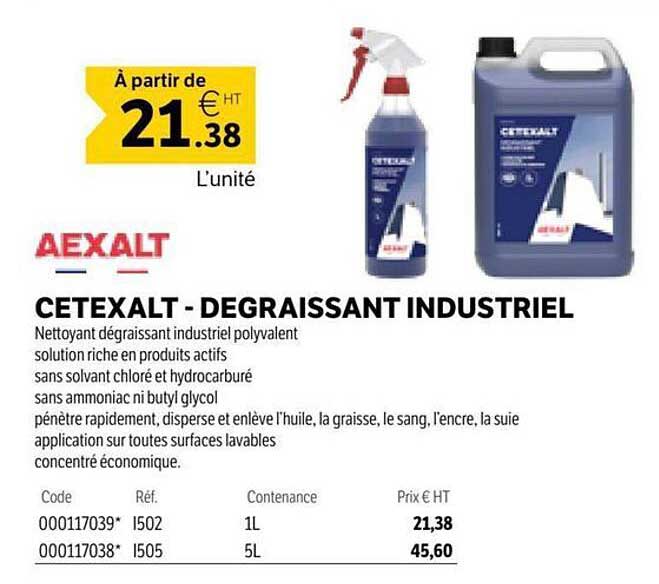 CETEXALT - DEGRAISSANT INDUSTRIEL