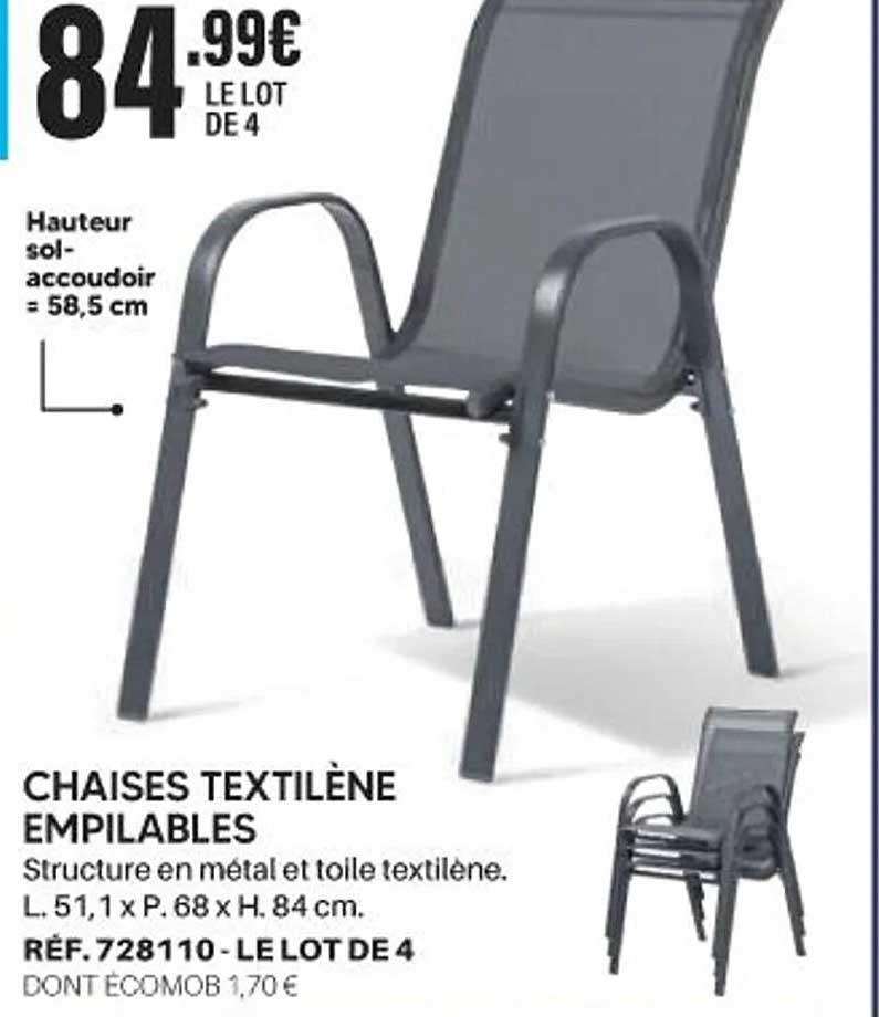 CHAISES TEXTILÈNE EMPILABLES