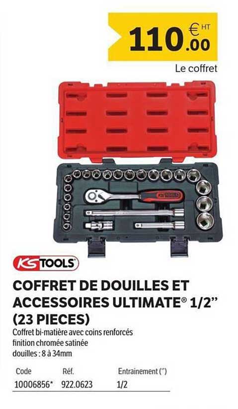 COFFRET DE DOUILLES ET ACCESSOIRES ULTIMATE® 1/2” (23 PIECES)