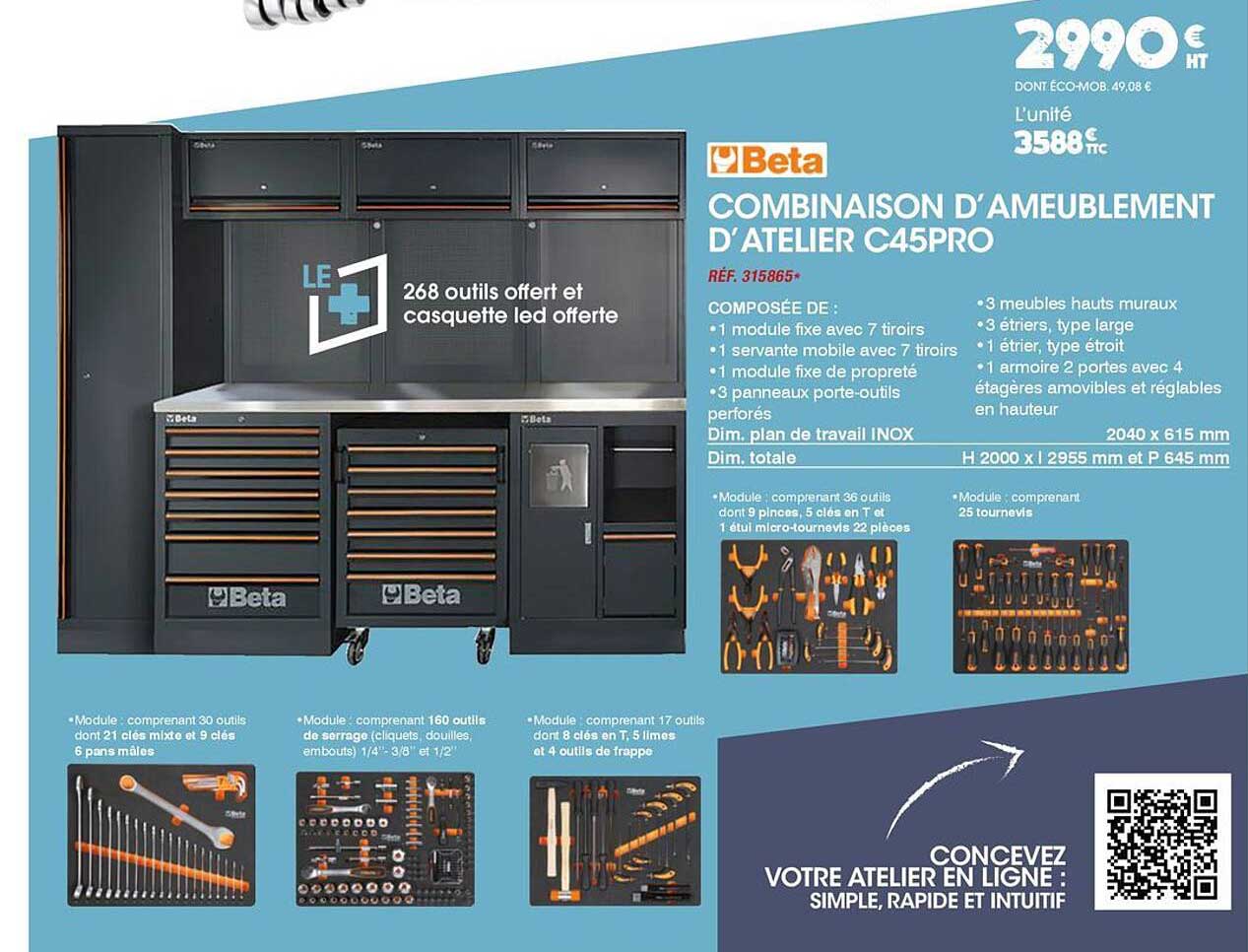 COMBINAISON D’AMEUBLEMENT D’ATELIER C45PRO