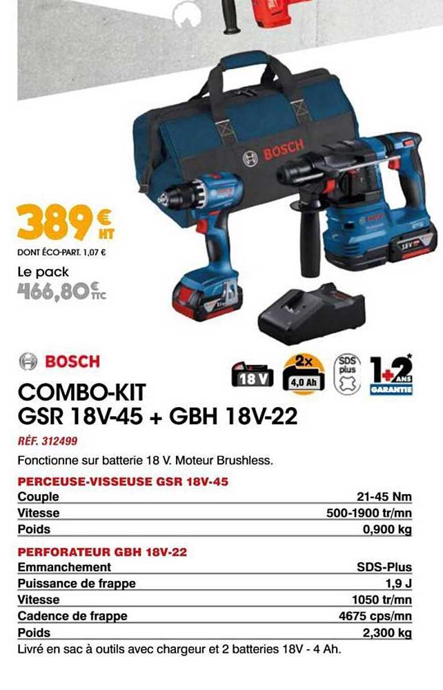 COMBO-KIT GSR 18V-45 + GBH 18V-22
