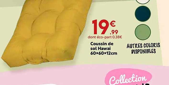 Coussin de sol Hawai 60x60x12cm