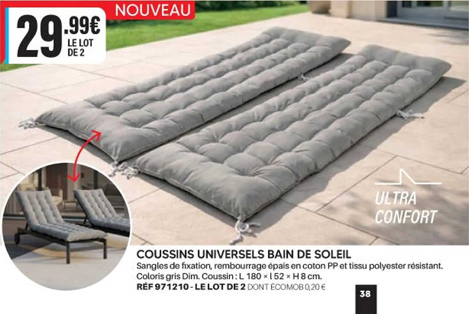 COUSSINS UNIVERSELS BAIN DE SOLEIL