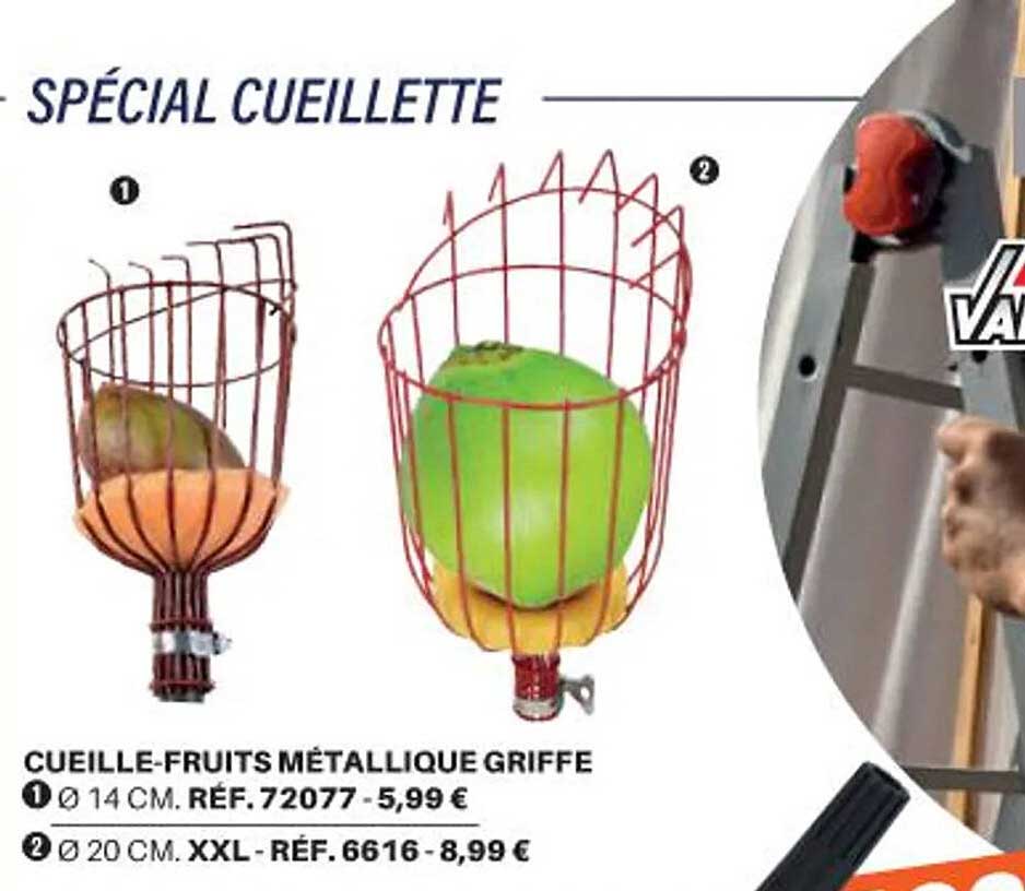 CUEILLE-FRUITS MÉTALLIQUE GRIFFE