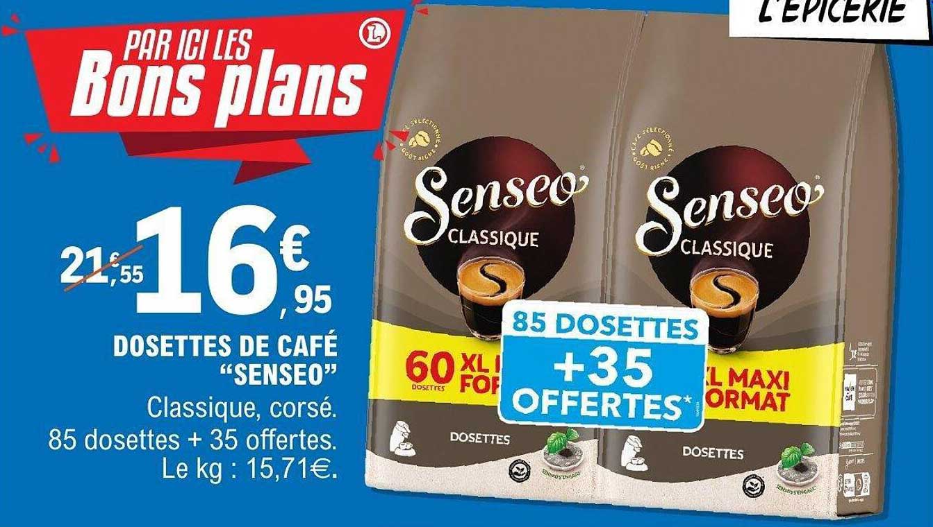 DOSETTES DE CAFÉ “SENSEO” Classique, corsé. 85 dosettes + 35 offertes.