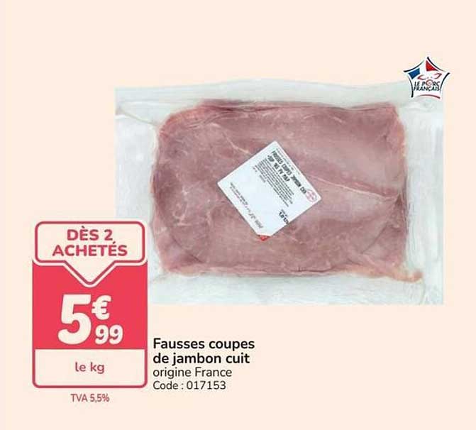 Fausses coupes de jambon cuit
