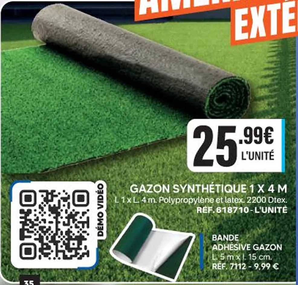 GAZON SYNTHÉTIQUE 1 X 4 M