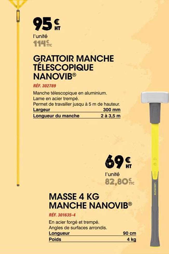 GRATTOIR MANCHE TÉLESCOPIQUE NANOVIB®